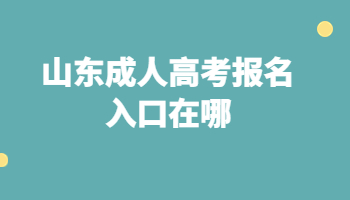 山東成人高考報(bào)名入口