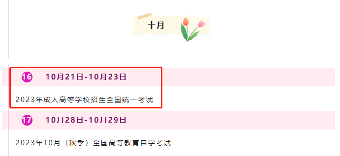 2023年德州成人高考考試時間