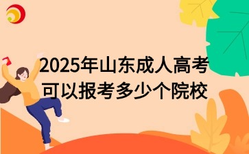 2025年山東成人高考可以報考多少個院校